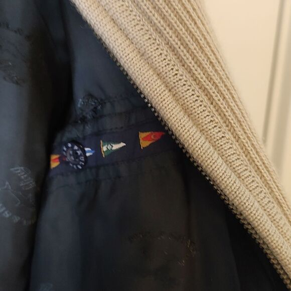 Paul & Shark Men's Zip Front Sweater Academia Grandpa Jacket Tan Size M - Picture 13 of 16